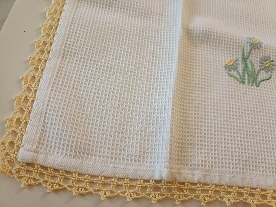 Pano de cozinha com crochet