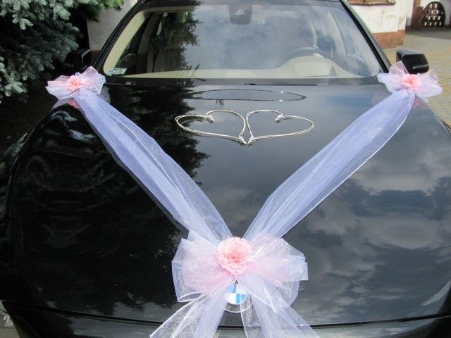 Dekoracja samochodu ~ SZARFA ŚLUB STROIK OZDOBA
