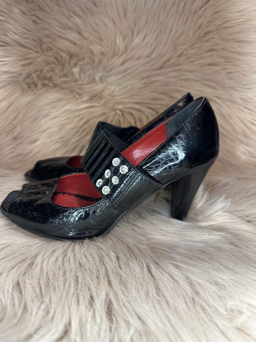 Buty na obcasie skóra naturalna