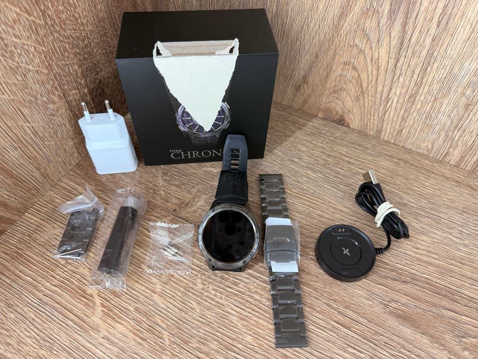 Smartwatch Titan Chronos FW110 Black Pudełko Akcesoria Ładowarka