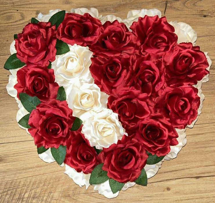 Serce stroik na grób 40cm różne