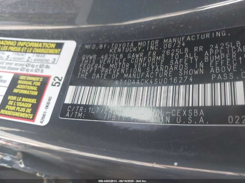 Toyota Camry 80 Hybrid SE 2024