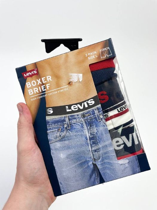 Остання! Розмір M - Труси Levi's Men's Boxer Briefs (червоні/білі/син