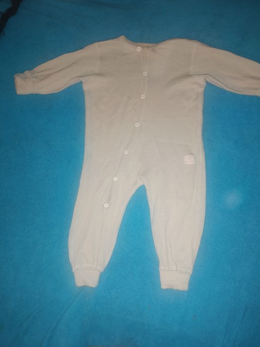 Janus 100% merino kombinezon 80 74 wełna merino kremowy beżowy overall