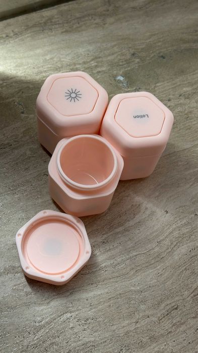 ‼️ХІТ продаж‼️Магнітні баночки для крему 3шт,дорожні набір контейнерів