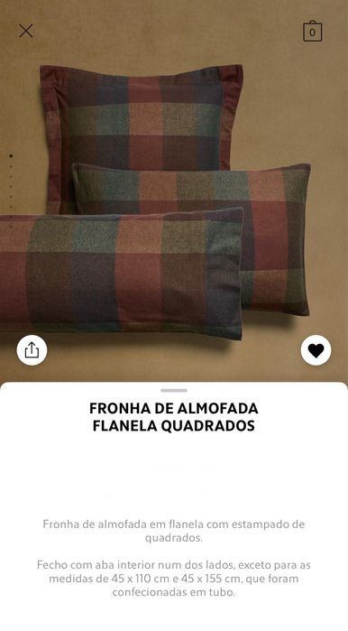 (75x50 CM) Fronha De Almofada Flanela Quadrados Zara Home NOVO