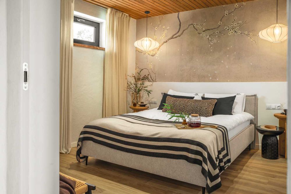 Domek z prywatną balią i widokiem na jezioro