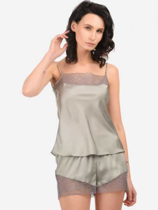 Пижама (майка + шорты) женская шелковая Martelle Lingerie 38 (M) Серая