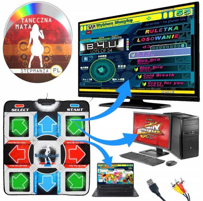 Танцювальний килимок usb для ПК комп'ютера PC Dance mat Dance Pad покращений з CD