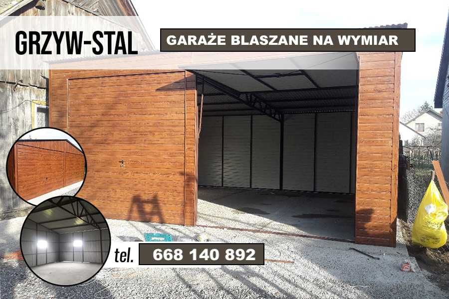 Garaż Blaszany JEDNOSPADOWY |Drewnopodobny| - Garaże   - GRZYWSTAL*
