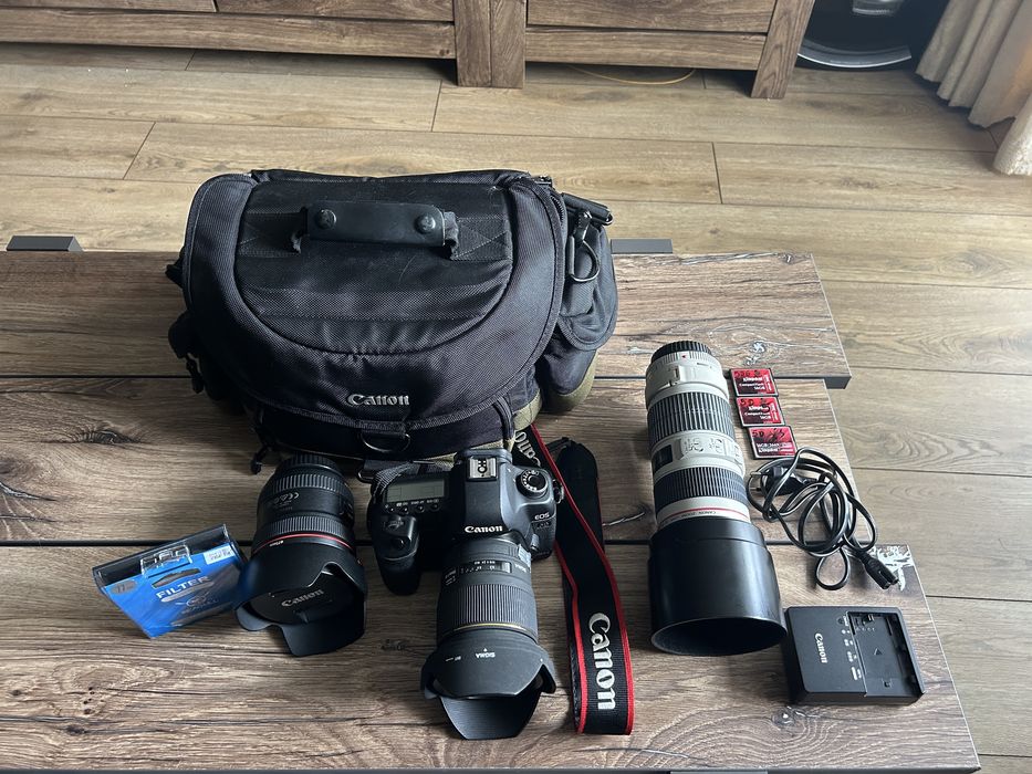 Canon 5D Mark II + 3 obiektywy + akcesoria – zestaw gotowy do pracy