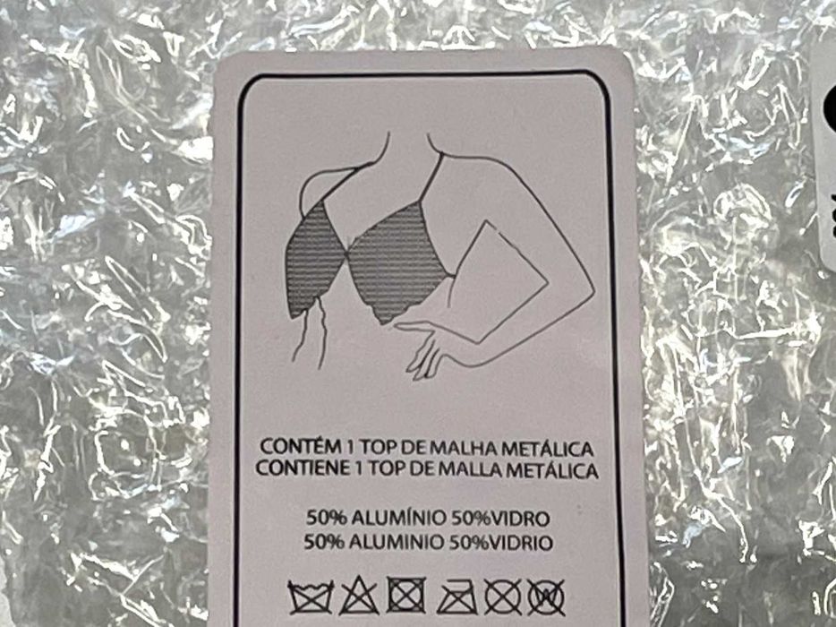 Sutiã Top de malha metálica com strass P