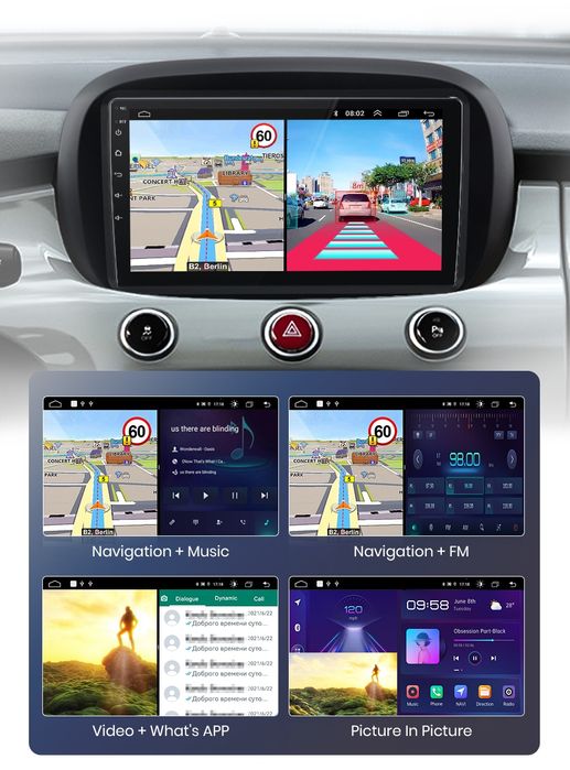 Rádio 9" android Fiat 500x 2014 a 2020 WIFI GPS 2/32GB Novo