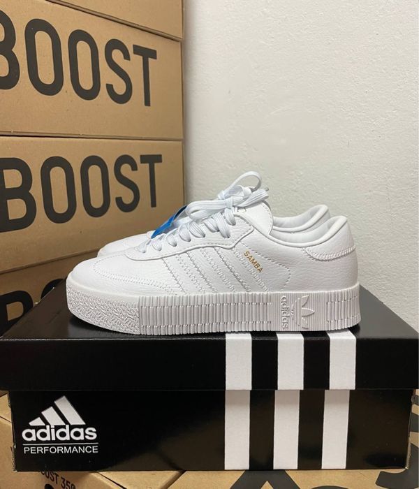 Кожанные кеды Adidas Samba white / Адидас Самба белые 37 38 39 40