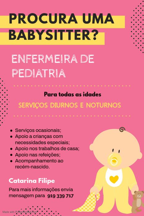 Enfermeira Babysitter: serviços noturnos e diurnos