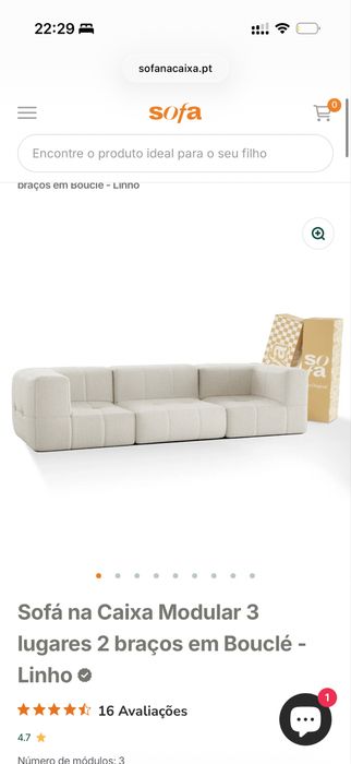 Sofá modular beje - design