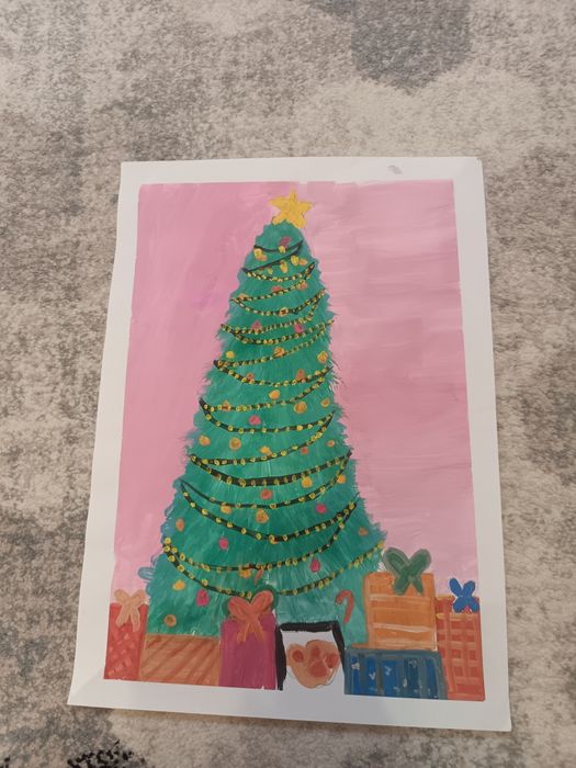 Картина. Малюнок новорічний.  Формат  (А3)