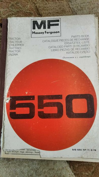 Katalog części ciągnika Ursus MF 550 Massey Ferguson 550