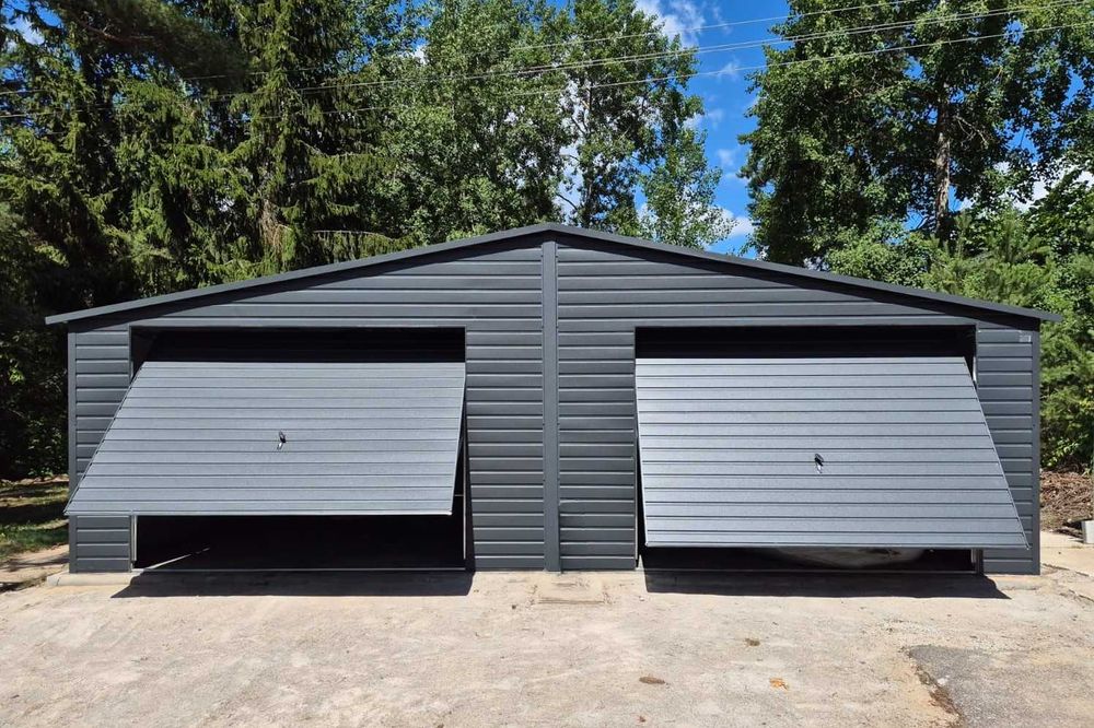 Garaż PREMIUM 8x5 grafit dwuspadowy obróbki, Drewnopodobny, Producent