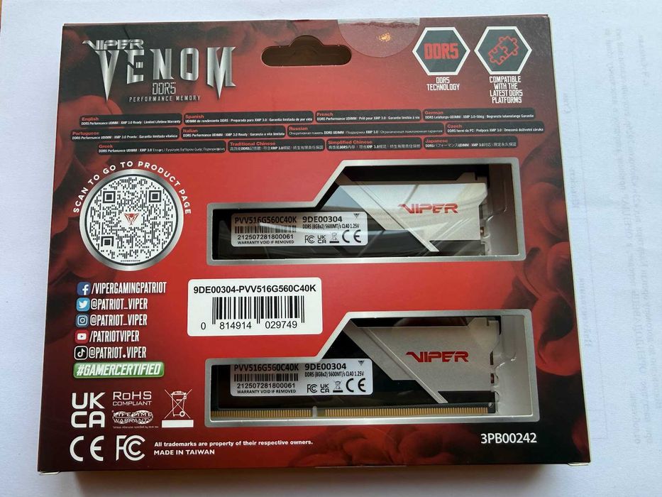 Patriot DDR5-5600 16384MB PC5-41600 (Kit of 2x8192) Viper Venom