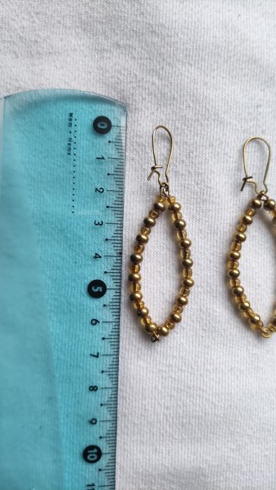 Kolczyki handmade łezki w złotym kolorze