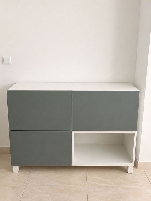 Móvel de Arrumação Moderno Branco/Cinzento – Excelente Estado