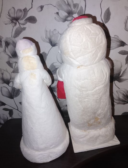 Дед Мороз и Снегурочка ватные, СССР (Дед - Ровенская фабрика игрушек