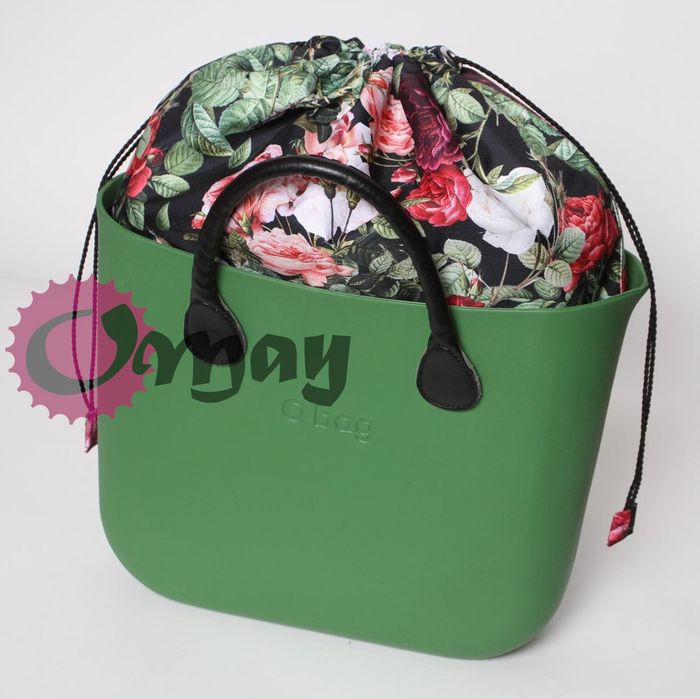 Czarny organizer do OBAG STANDARD WOREK kwiaty ogród 2kieszenie OMAY