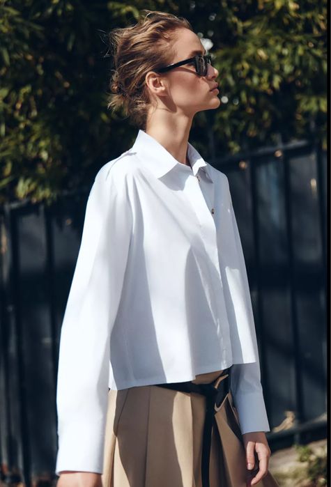 Сорочка рубашка біла zara кофта топ футболка