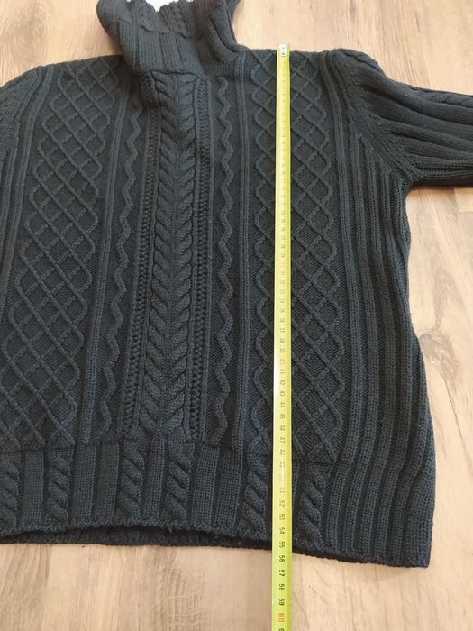 Brązowy wełniany golf merino XL