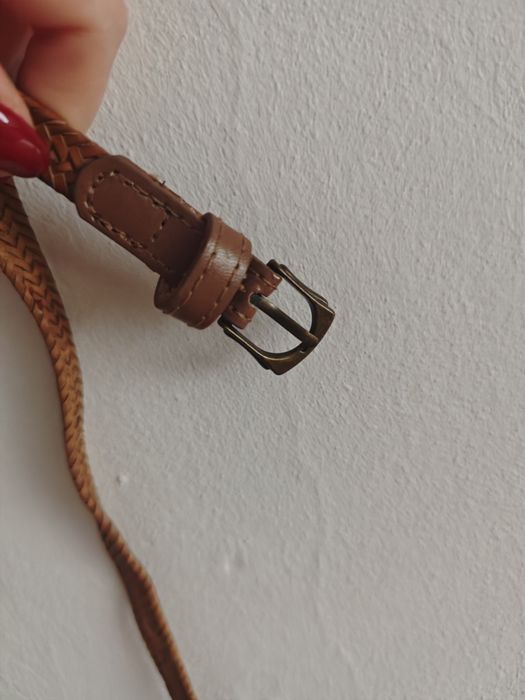 Pasek do spodni brązowy pleciony