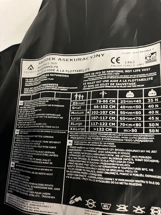 2xL i 1xM kapok, kamizelka asekuracyjna Aquarius