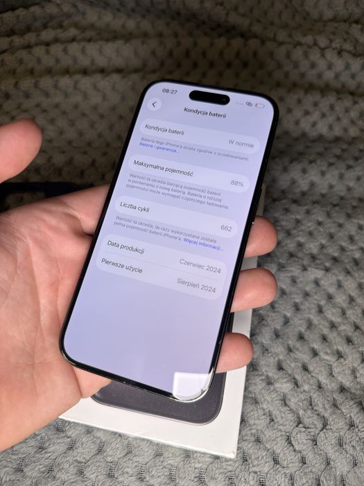 Iphone 15 pro 256gb 88% czarny