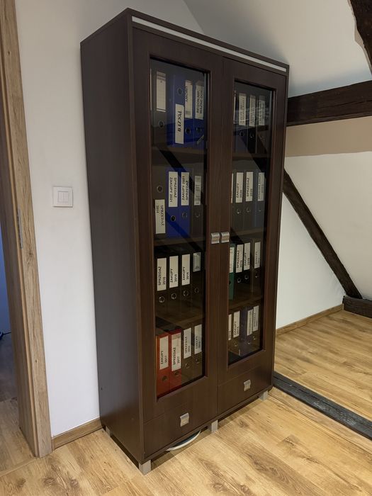 Szafa biurowa , ciemny brąz szafa do biura na segregatory