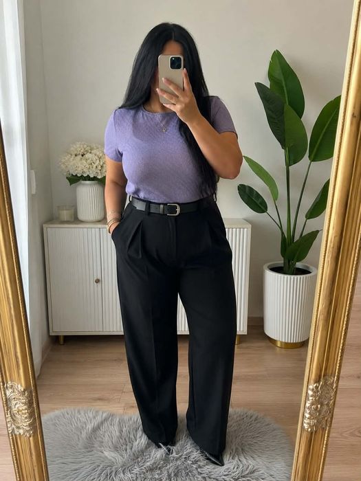 Liliowa bluzka plus size, 46