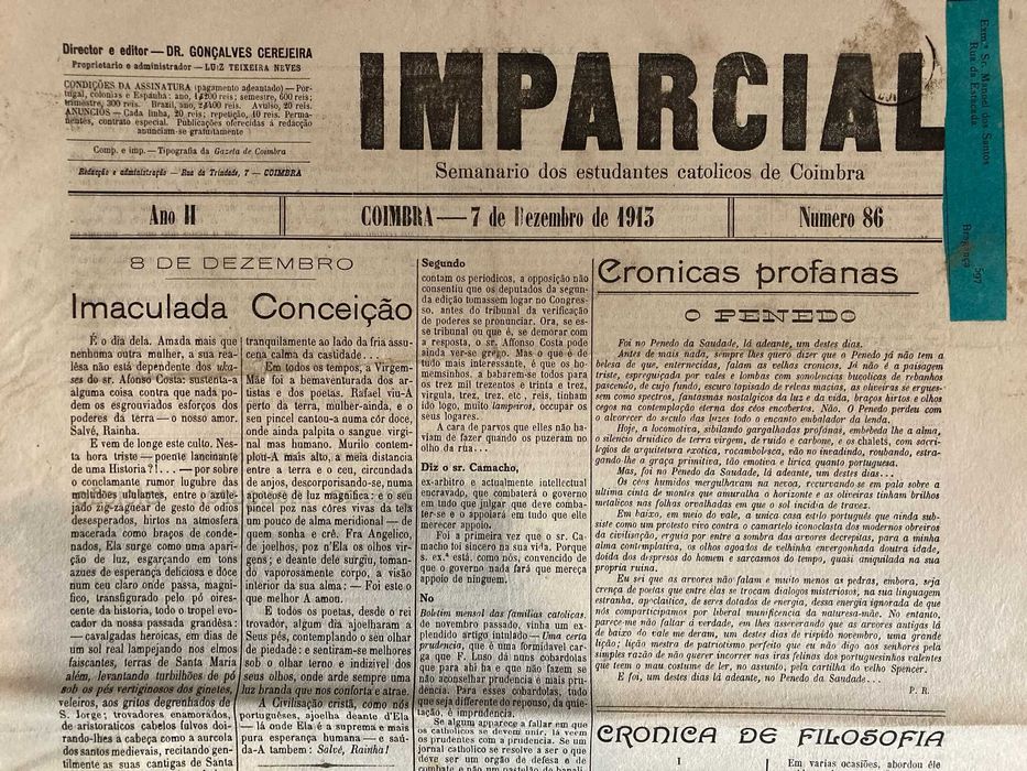 Jornal Antigo "Imparcial"