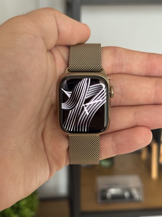 Apple Watch 7 stainless steel stal nierdzewna złoty cellular LTE