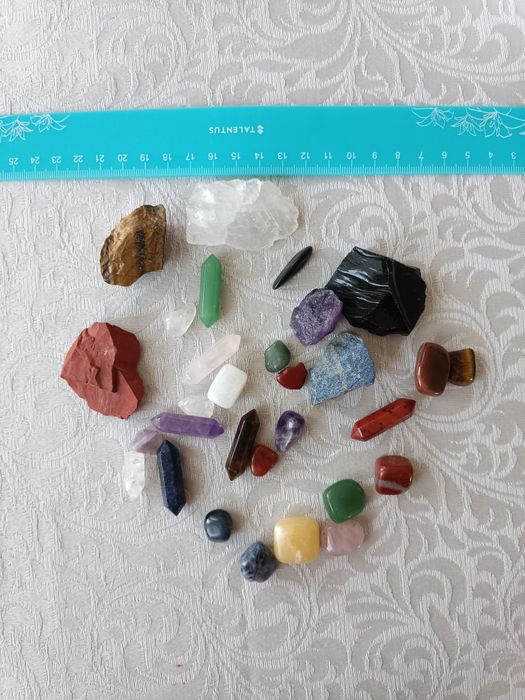 Kolekcja kamieni naturalnych i kryształów | Minerały, jaspis, ametyst, kryształ górski