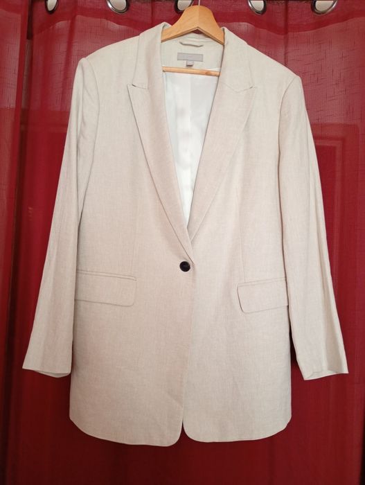 H&M Lniana marynarka beżowa nowa size M