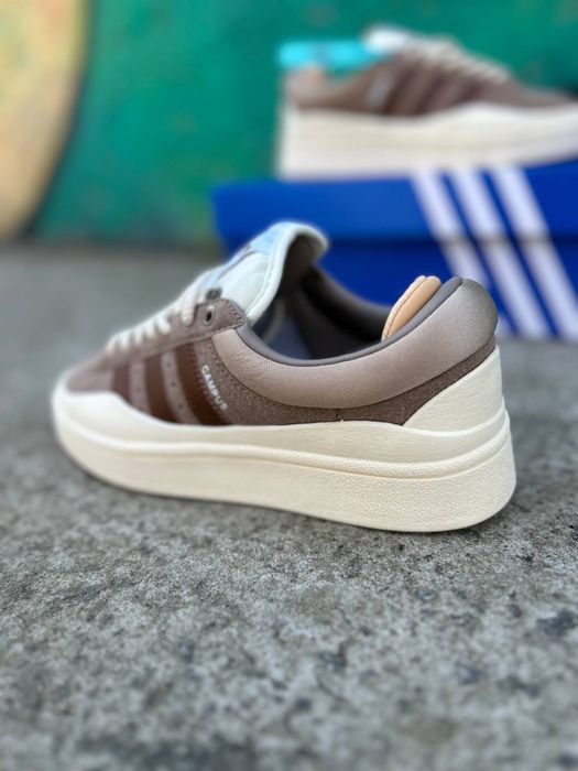 Кроссовки женские Adidas Campus Bad Bunny White Cream Beige Brown