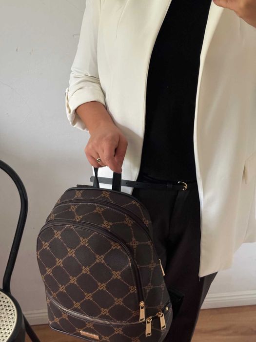 Plecak Synonyme Georges Rech duży brązowy elegancki skóra ekologiczna