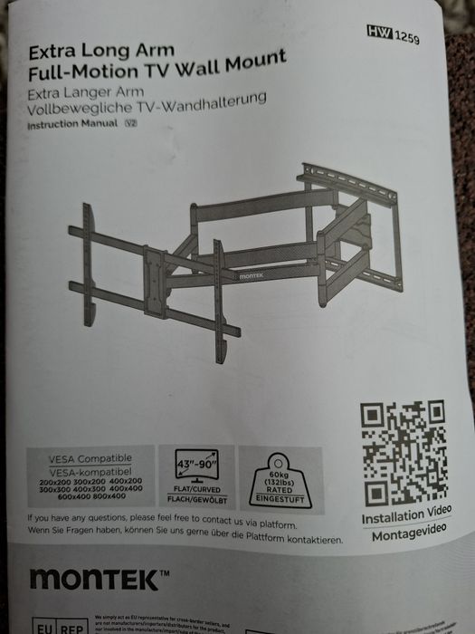 !! Uchwyt do Telewizora 43-90" Max 60 kg 108 CM PREMIUM!!