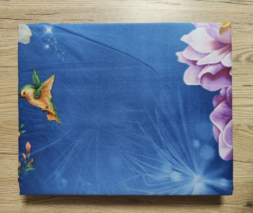 Komplet Pościeli Niebieska w Kwiaty 160x200cm, 4 częściowa