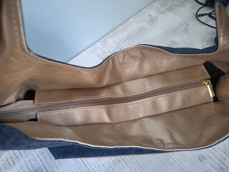 Granatowa torba shoperka Sacco