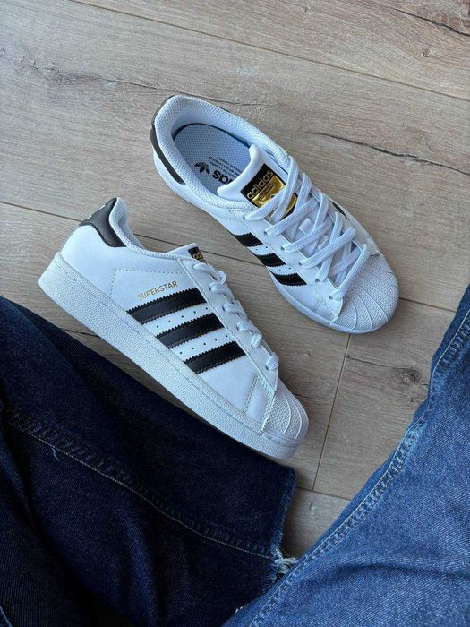 !ТОП! Adidas Superstar White Black Stripes 37 38 39 40 41 42 43 44 45