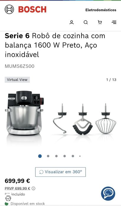 Robô de Cozinha BOSCH MUMS6ZS00 – Série 6 | NOVO