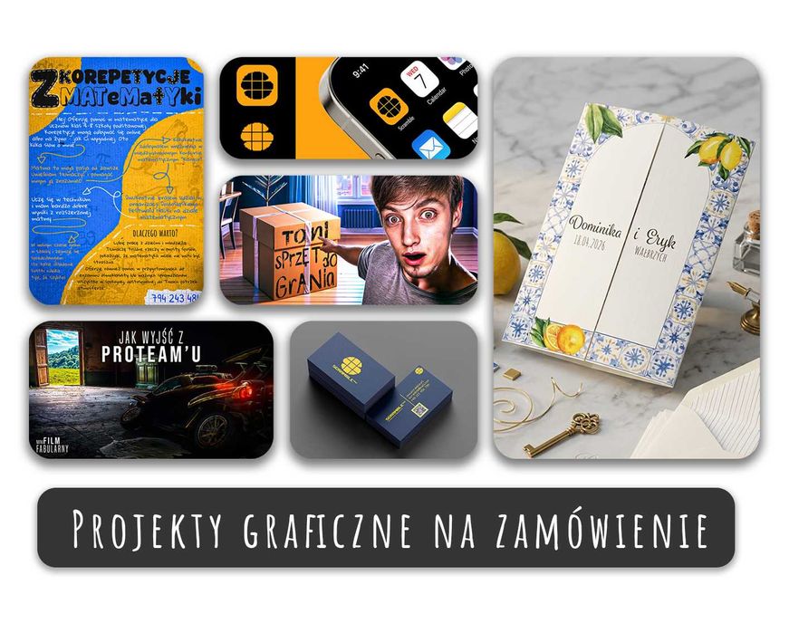 Grafik komputerowy – projekty logo, YouTube, plakaty, wizytówki i inne