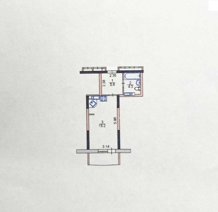 Продаж 1 кімнатної квартири 31 м 2 ЖК Райдужний Кибальчича 1 В