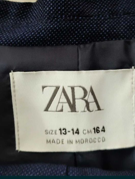 Granatowy garnitur Zara, rozm. 164