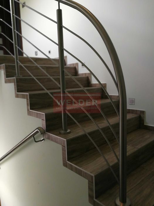 Balustrady francuskie Balkon Schody Harfa Antracyt Stal Nierdzewna